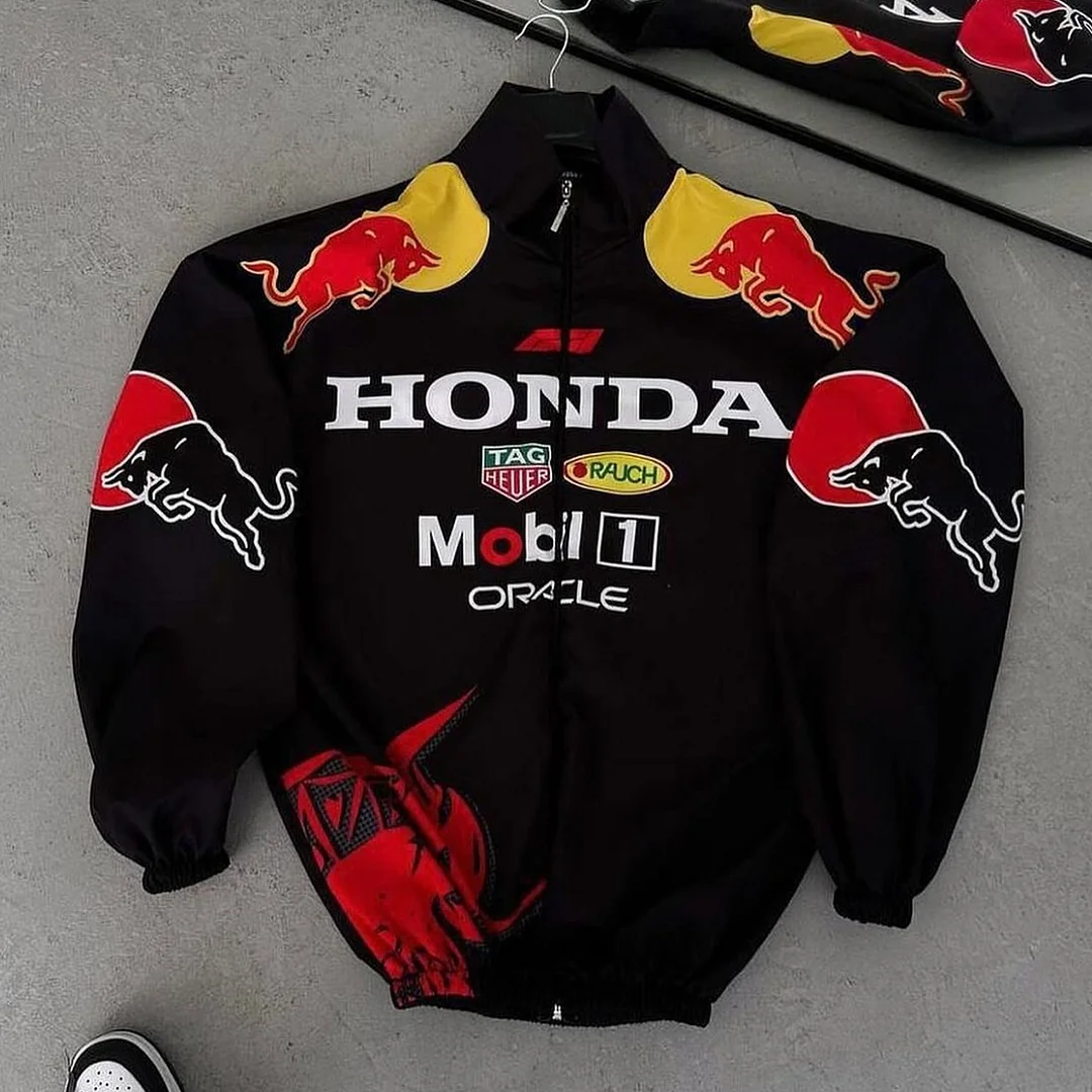 Unisex Classic Team Logo Retro Racing Jacket