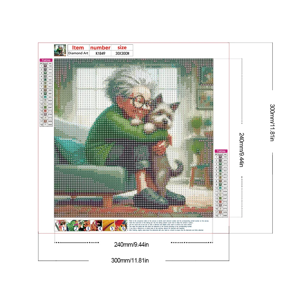 Diamond Painting - Full Round Drill - Grandma Girl(Canvas|30*30cm)