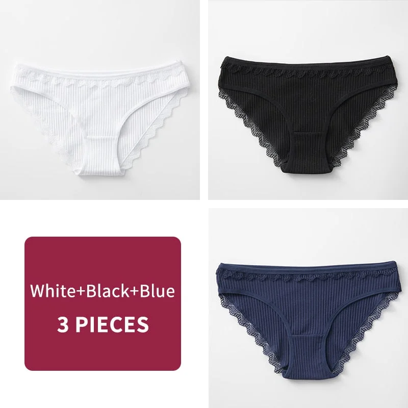 Cotton Panty 3Pcs/lot Solid Women's Panties Comfort Underwear Skin-friendly Briefs For Women Sexy Low-Rise Panty Intimates