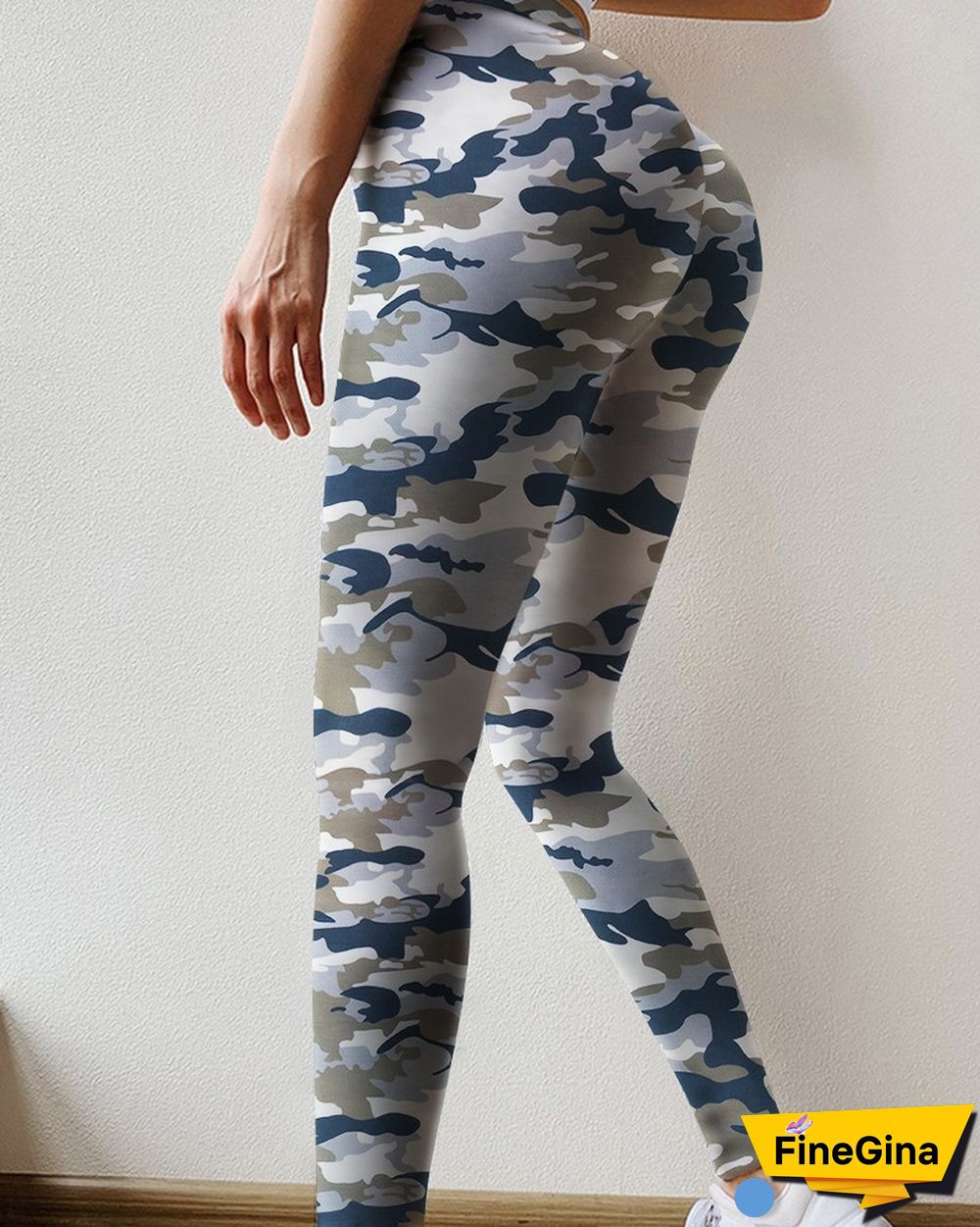 Butt Lifting Camouflage Print High Waist Yoga Pants Tummy Control Booty Leggings