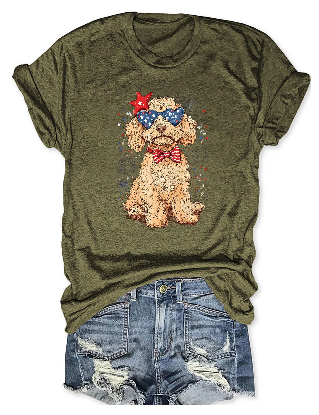 Goldendoodle Patriotic T-shirt