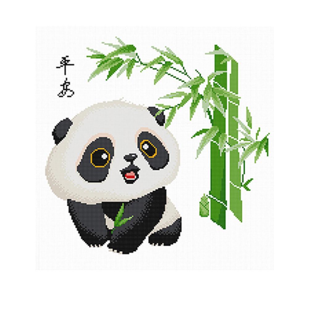 

Baby Panda - 11CT Stamped Cross Stitch - 50*50CM, 501 Original
