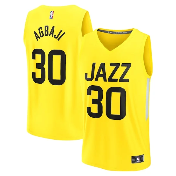 Ochai Agbaji Utah Jazz Fanatics Branded Fast Break Replica Player Jersey - Icon Edition - Yellow