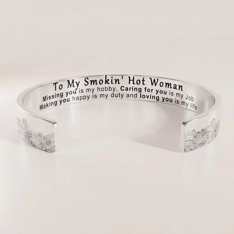 For Love - Missing You, Caring For You, Making You Happy And Loving You Wave Cuff Bracelet