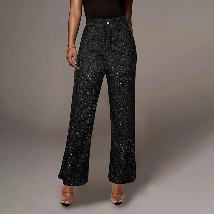 Women's Sparkly Wide-leg Pants