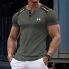 Men's Sports Button Round Neck T-Shirt