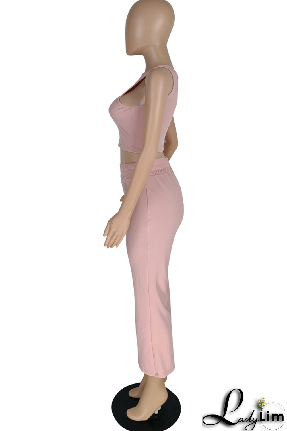 Dark Green Sexy Solid Split Joint O Neck Sleeveless Two Pieces