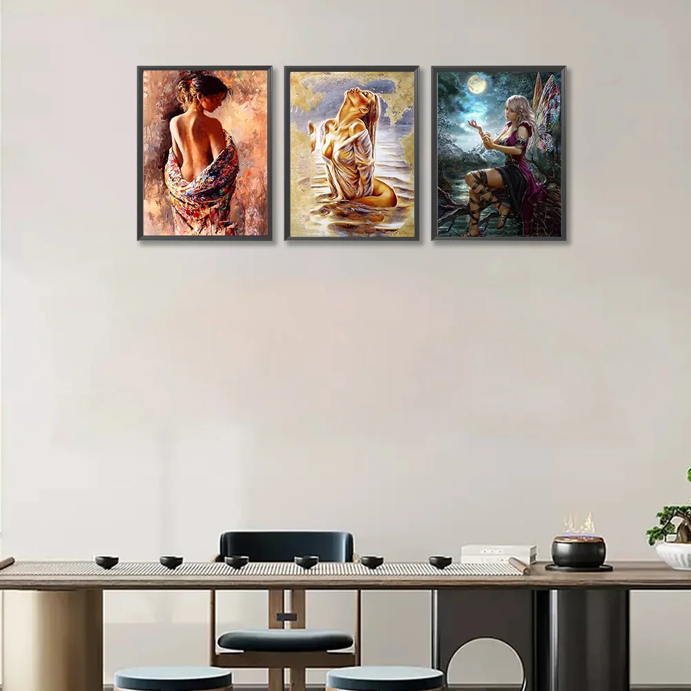 3pcs Diamond Painting - Full Round Drill - Women(Canvas|30*40cm)