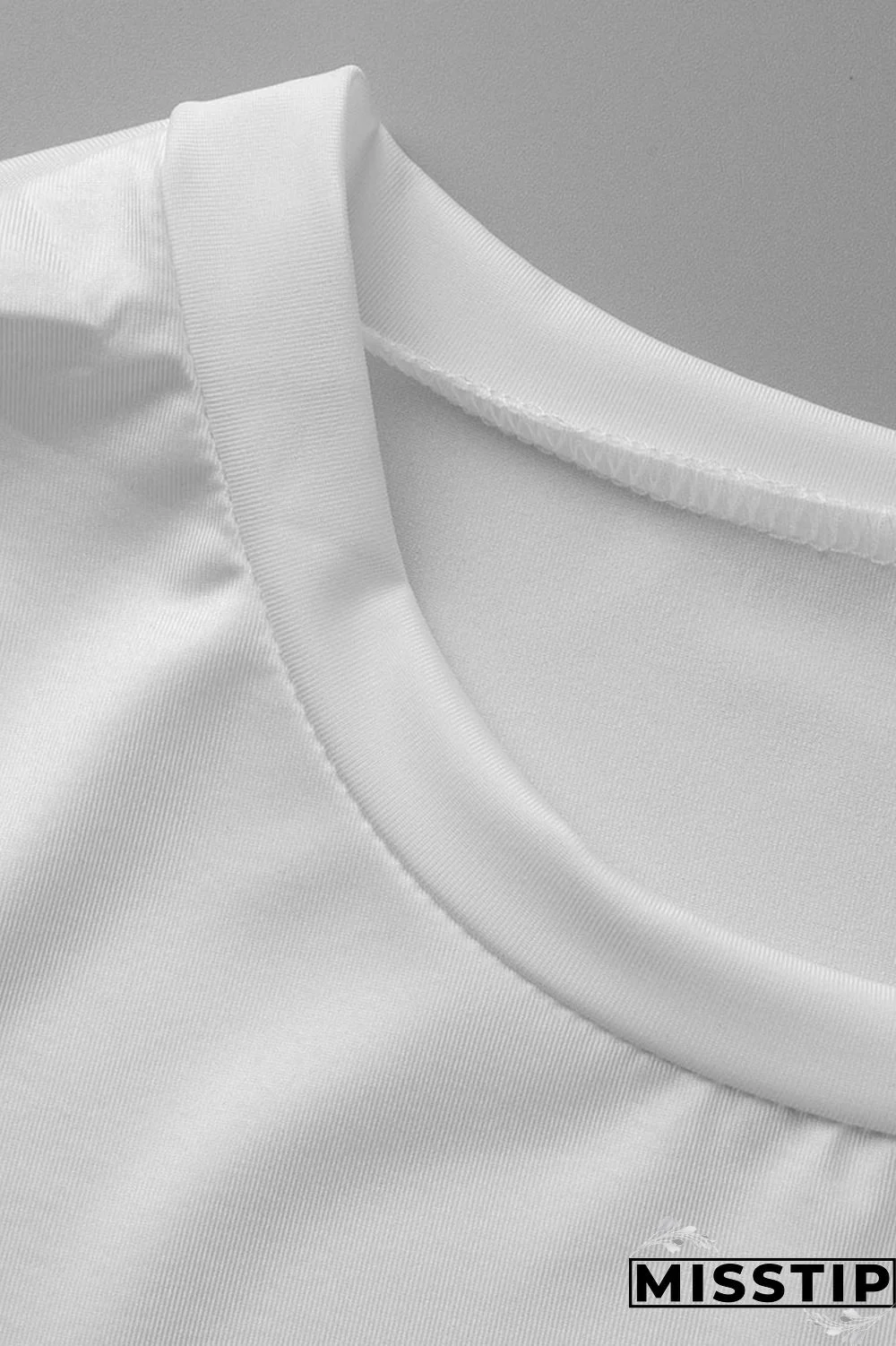 Black White Casual Street Print Tassel Patchwork O Neck Plus Size Two Pieces