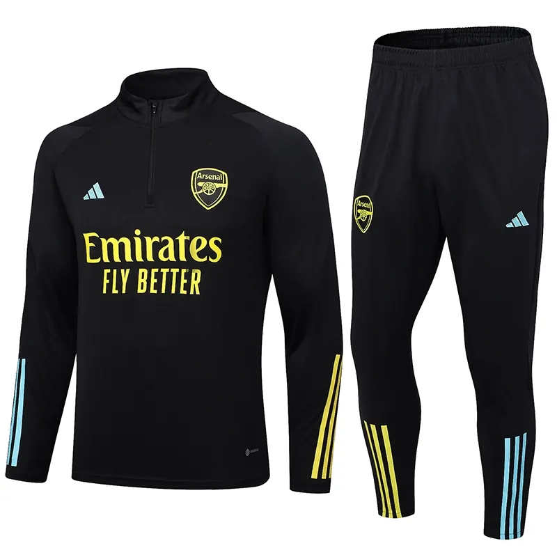 23-24 Arsenal Half Zipper Long Sleeved Black Training Suit