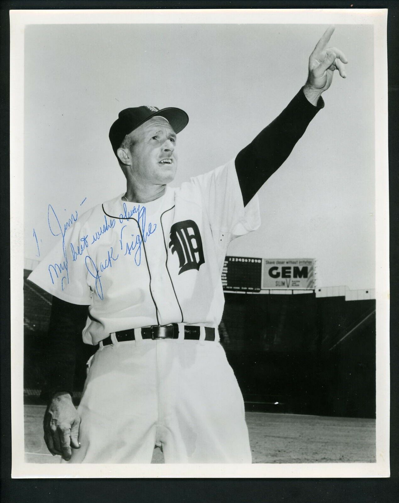 Jack Tighe SIGNED Autographed Detroit Tigers Team Issued 1957 Press Photo Poster painting