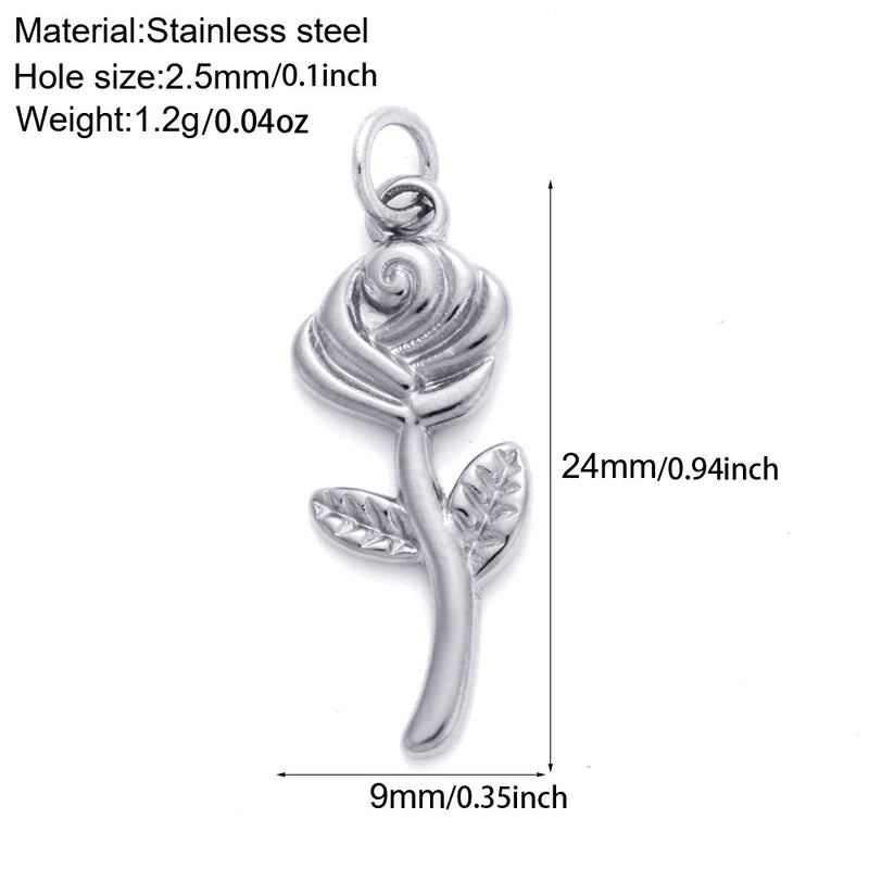 1 Piece 304 Stainless Steel Sunflower Compass Shark Pendant Jewelry Accessories