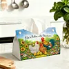 DIY Diamond Art Tissue Box Holder Farm Chicken PULeather Diamond Art Desktop Organizer Resin Rhinestone Storage Organizers Gem Art Home Office Decor Craft Gift for Women