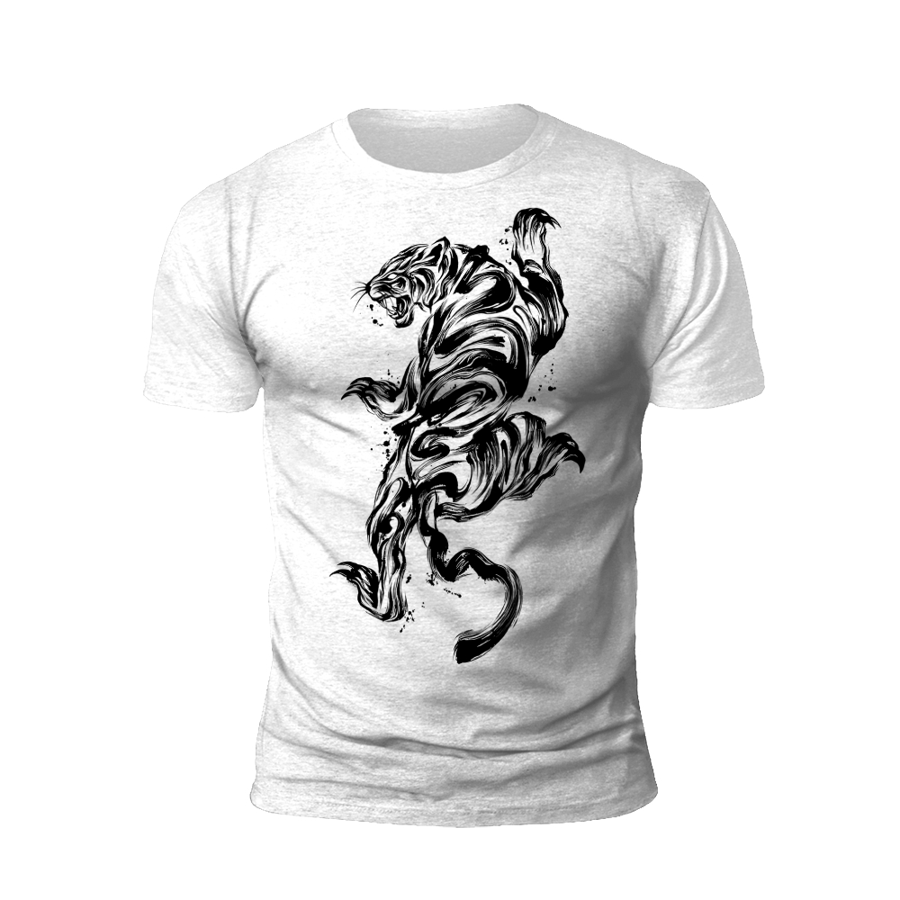 Ink Striped Tiger: Power and Grace T-Shirt