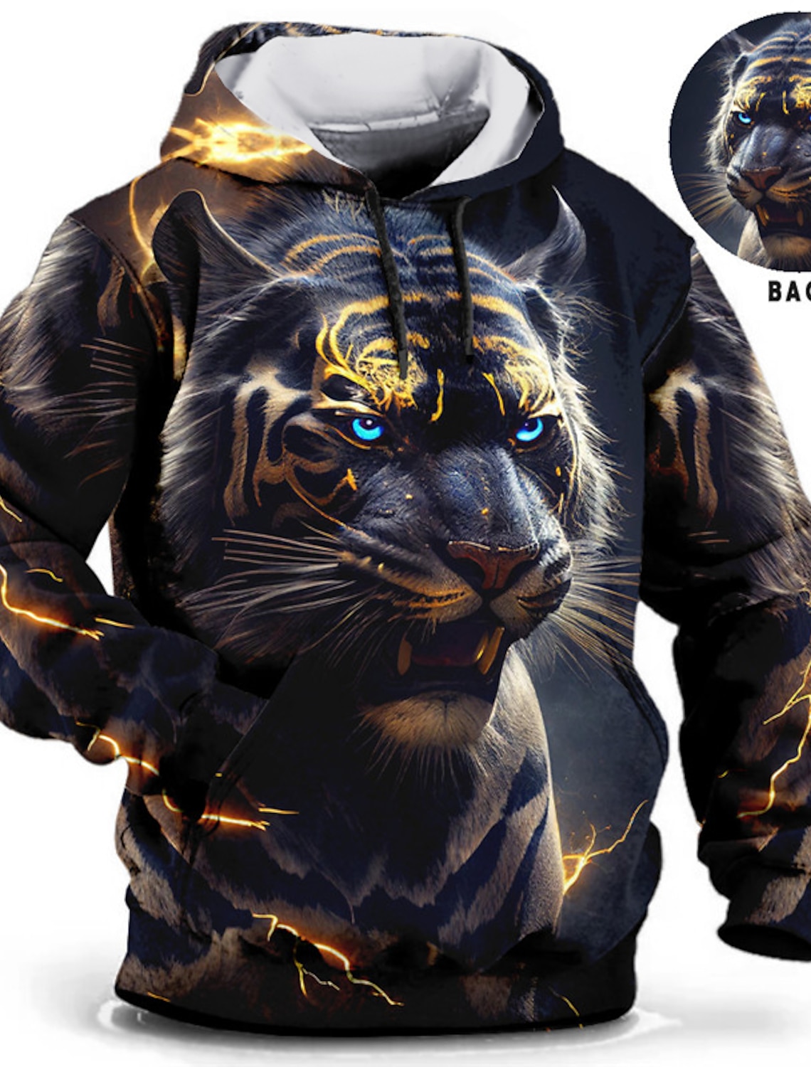 Destinybetclub New Graphic Lion Men's Fashion 3D Print Hoodie Streetwear Hoodies Long Sleeve Hooded Print Front Pocket Spring Hoodie Sweatshirt