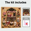 (20x20cm)Candy Cart DIY Pearl Painting Art With Inner Wooden Framed Kit