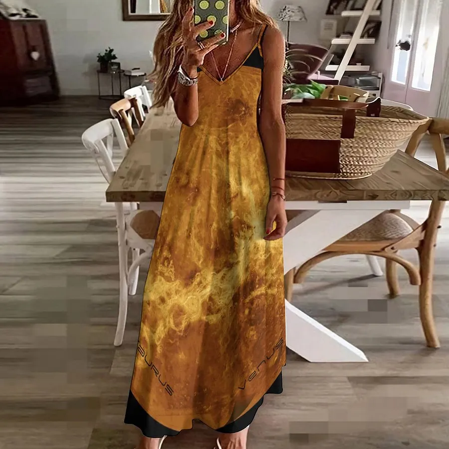 Zodiac Taurus Celestial Planet Venus Typography Women's Casual Strappy V Neck Sleeveless Flowy Loose Long Maxi Beach Dress Sundress Zodiac-4XL Zodiac Taurus Celestial Planet Venus Typography Women's Casual Strappy V Neck Sleeveless Flowy Loose Long Maxi Beach Dress Sundress Zodiac-4XL