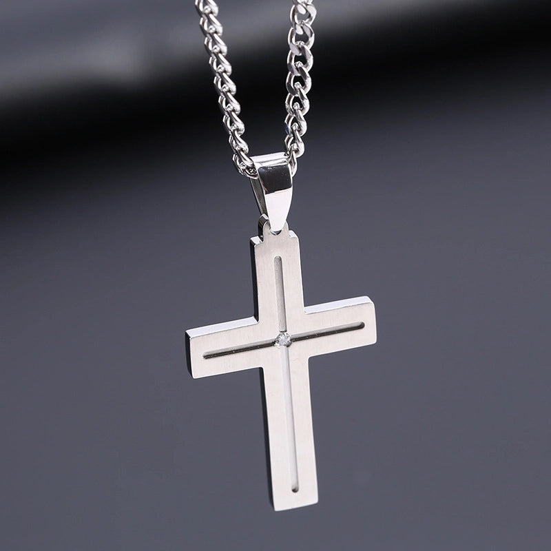 Simple And Generous Business Men's Necklace Simple Personality Jewelry Stainless Steel Pendant Bracelet Necklace Jewelry