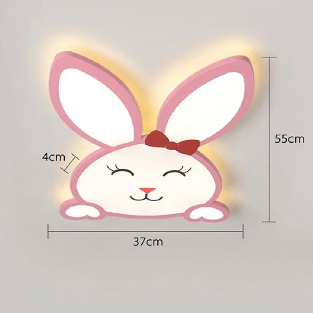 Rabbit Modern Led Ceiling Lights For Children Room Princess Girl Room Pink Color Ceiling Lamp Free Shipping