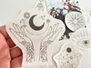 【11 PCS】Moons and Magic-Water Soluble Alphabet Floral Embroidery Pattern,peel and stick paper for ornaments