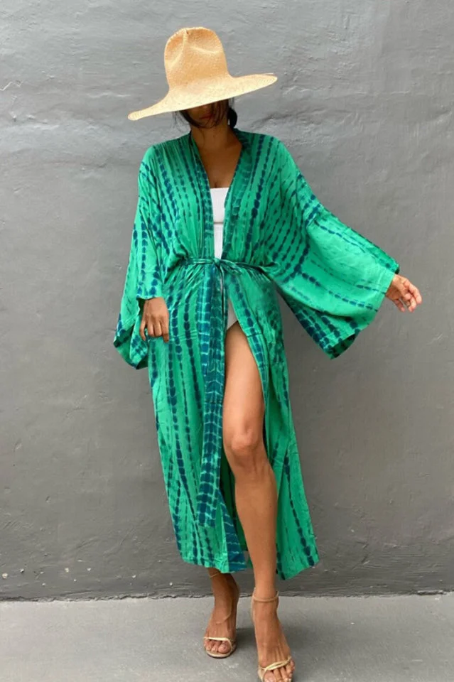 Beach Color Block Printing Cover Up