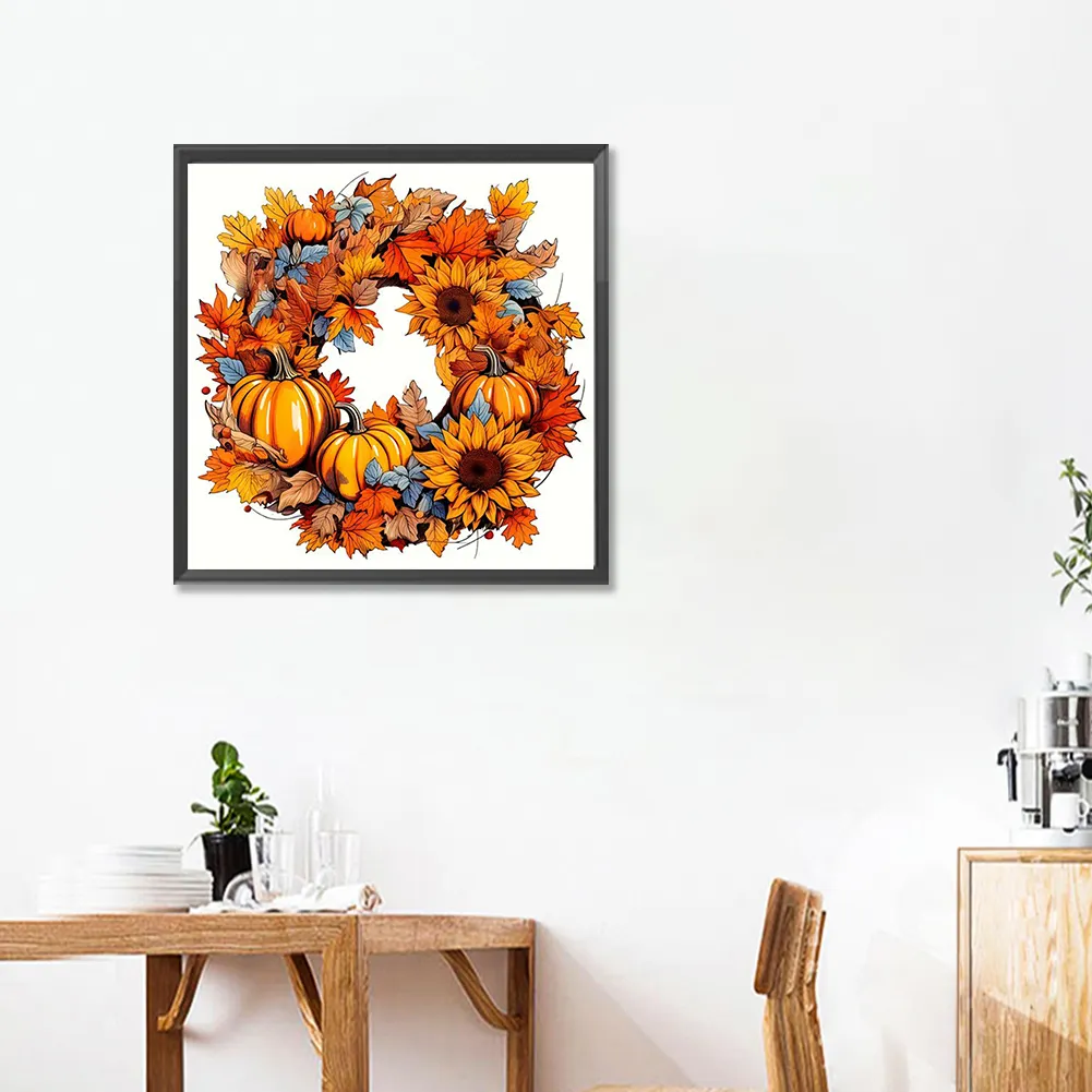 Diamond Painting - Full Square Drill - Autumn Wreath(Canvas|35*35cm)