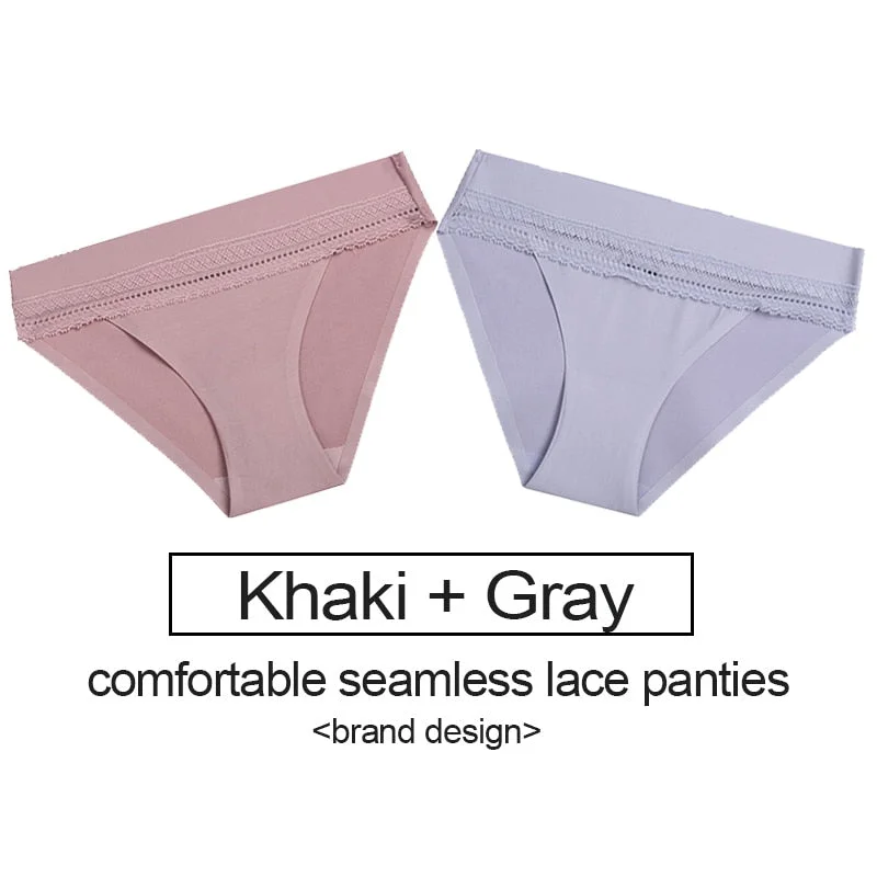2PCS/Set Lace Panties Women's Underwear Female Lingerie Seamless Panties Underpants Sexy Briefs Intimates Woman Girls Pantys