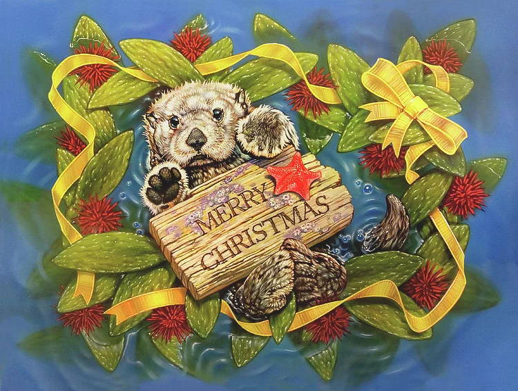 Christmas scenery 40*50CM(Canvas) Diamond Painting gbfke