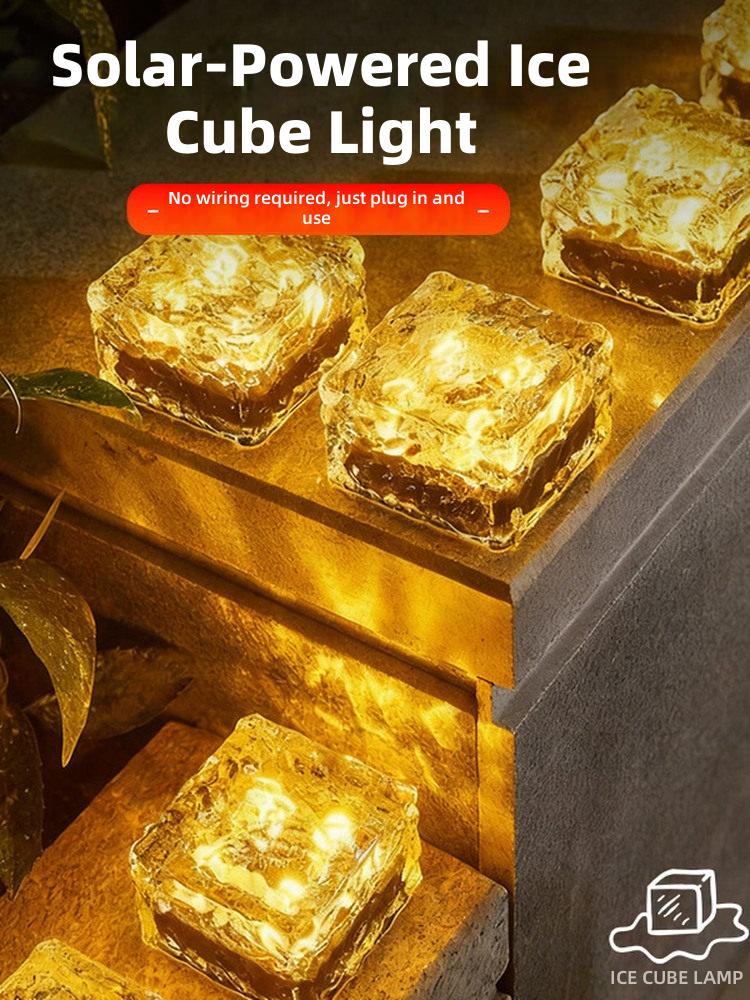 Solar-Powered Ice Cube Light &ndash; Plug-and-Play Ambient Decor Lighting for Indoor and Outdoor Use