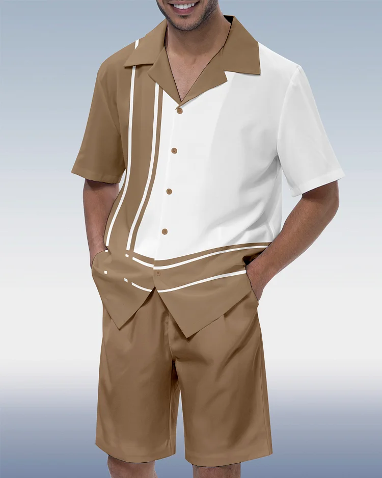 Suitmens Men's Simple Stripes Walking Set  0410