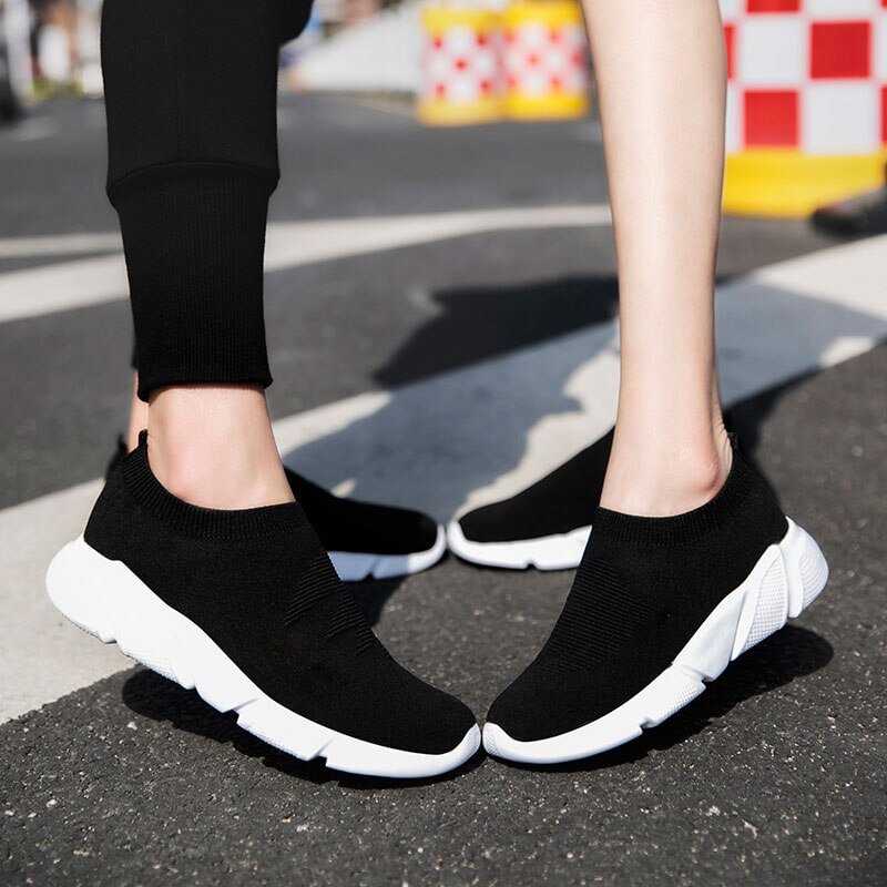 MWY Women Casual Shoes Breathable Knit Mesh Socks Sneakers Unisex Zapatilla Mujer Outdoor Walking Shoes Women Trainers Plus Size