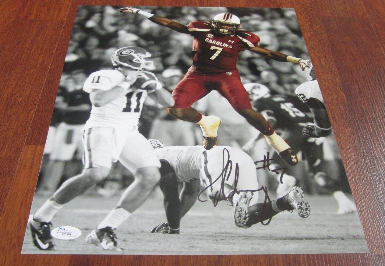 JADEVEON CLOWNEY SIGNED SOUTH CAROLINA GAMECOCKS SPOTLIGHT 11X14 Photo Poster painting W/JSA COA