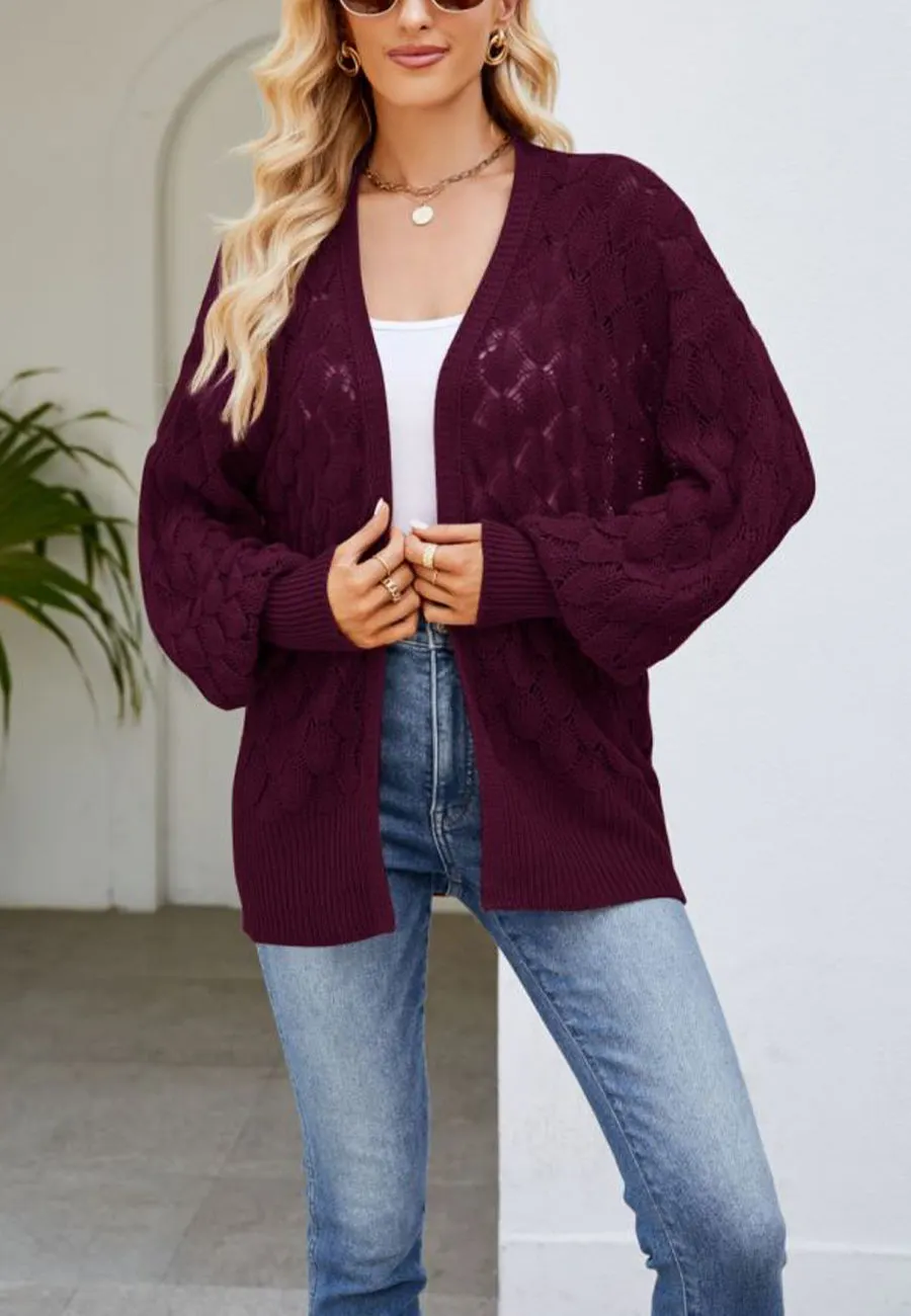 Geometric Crochet Knit Cardigan