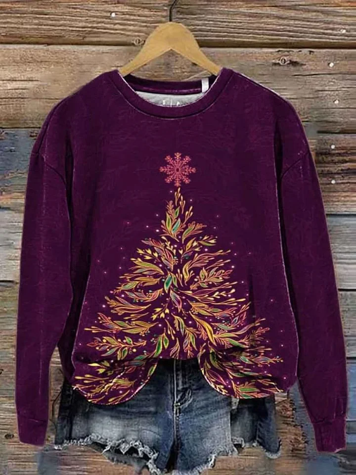 Women's Round Neck Printed Casual Sweatshirt