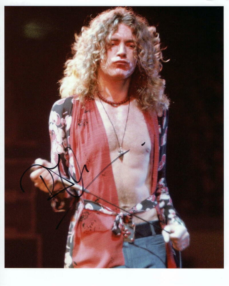 ROBERT PLANT SIGNED AUTOGRAPH 8X10 Photo Poster painting - LED ZEPPELIN SHITLESS SINGER, RARE!