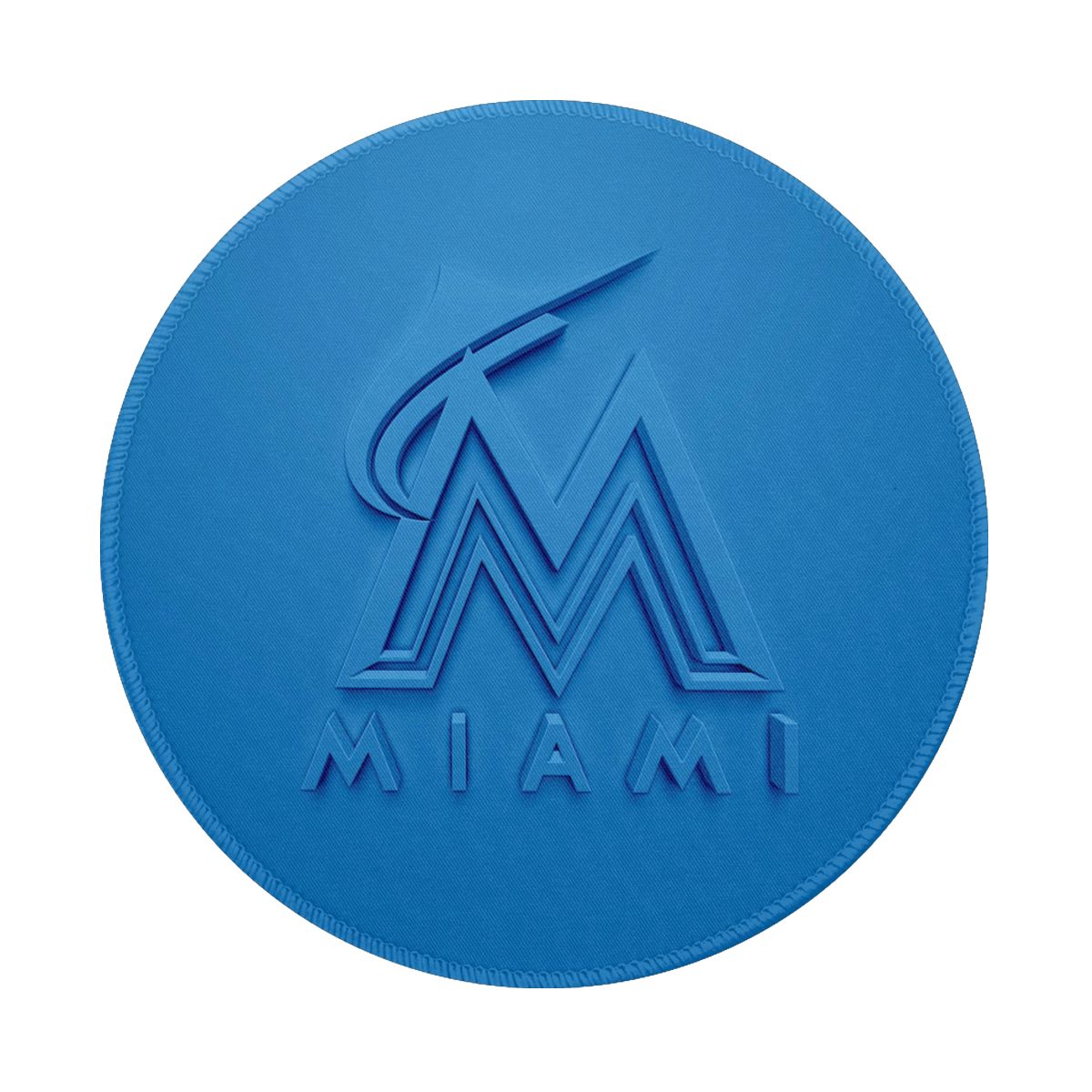 Miami Marlins Embossed Logo Round Non-Slip Thick Rubber Modern Gaming Mousepad