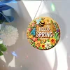 (US Only)Acrylic 2D Flat Hello Spring DIY Hanging Diamond Art Kits Wall Door Decoration
