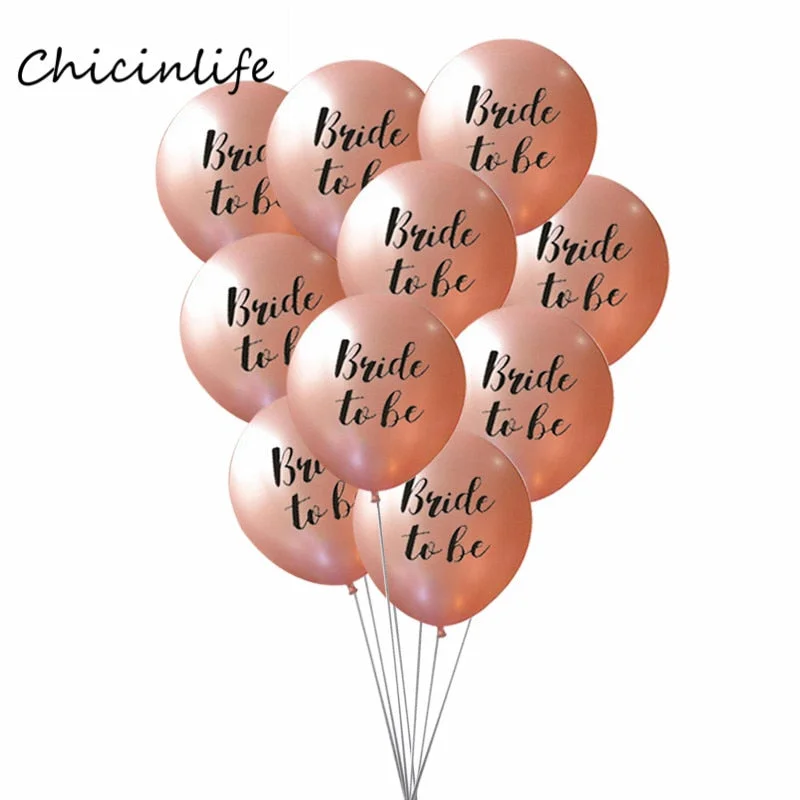 Chicinlife Rose gold Bride To Be Latex Balloons heart star balloon Bachelorette wedding party decoration