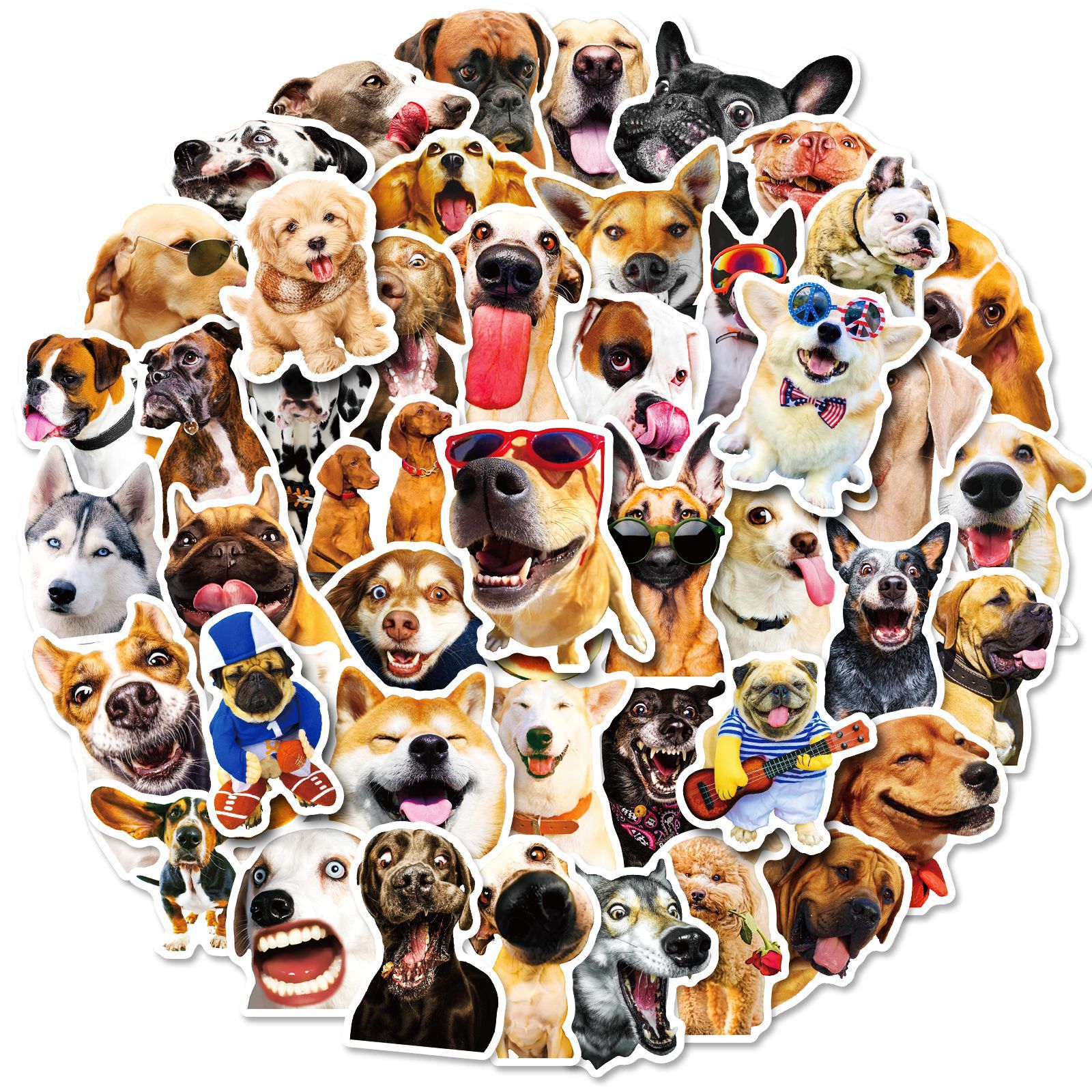 Charming Canine Sticker Collection: 50 Realistic Dog & Puppy Decals