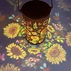 LED Hollow Iron Decor Light Solar Powered Hollowed Hanging Light IP55 Waterproof Rust Proof for Patio Yard Lawn Backyard Decor