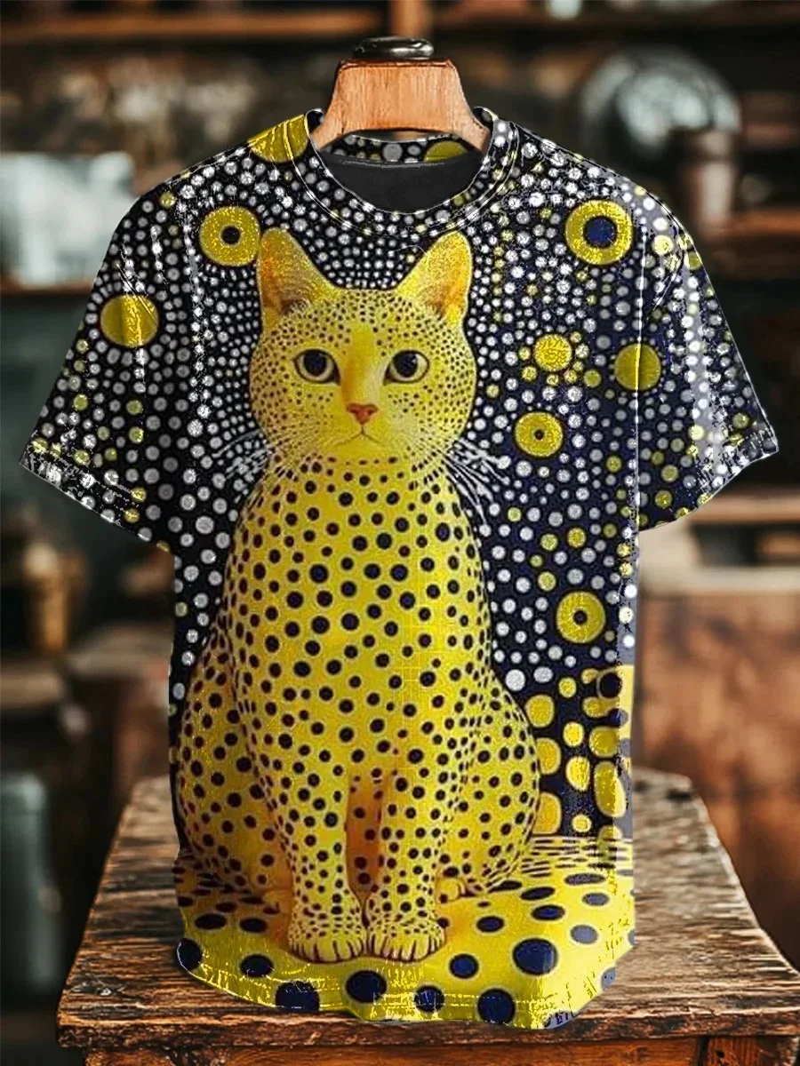 Eagerlys Pop Cat Art Print T-shirt Eagerlys