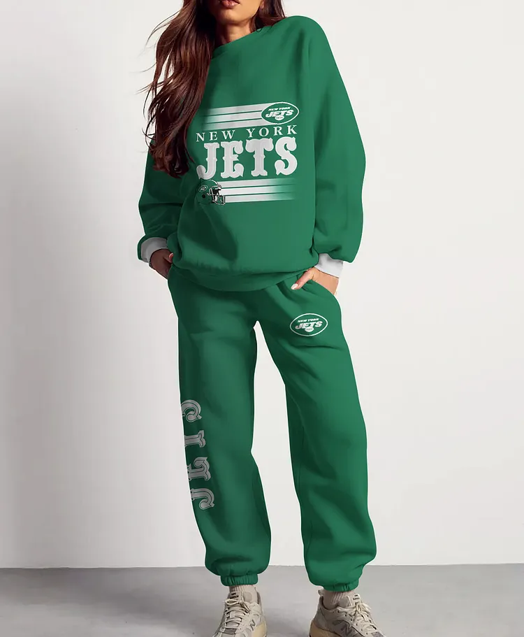 New York Jets 3D sweatsuit and sweatpants 2 piece outfits