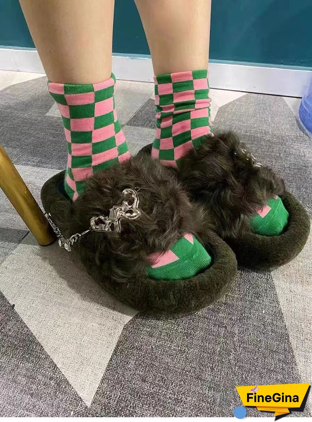 Women's Casual Solid Color Butterfly Open Toe Flat Sole Plush Slippers