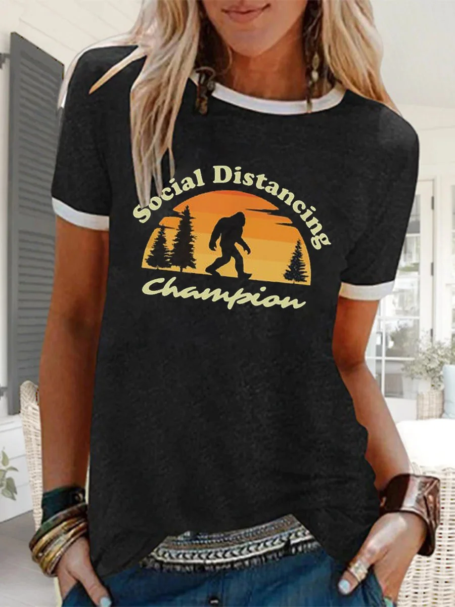 Social Distancing Champion Bigfoot  T-shirt