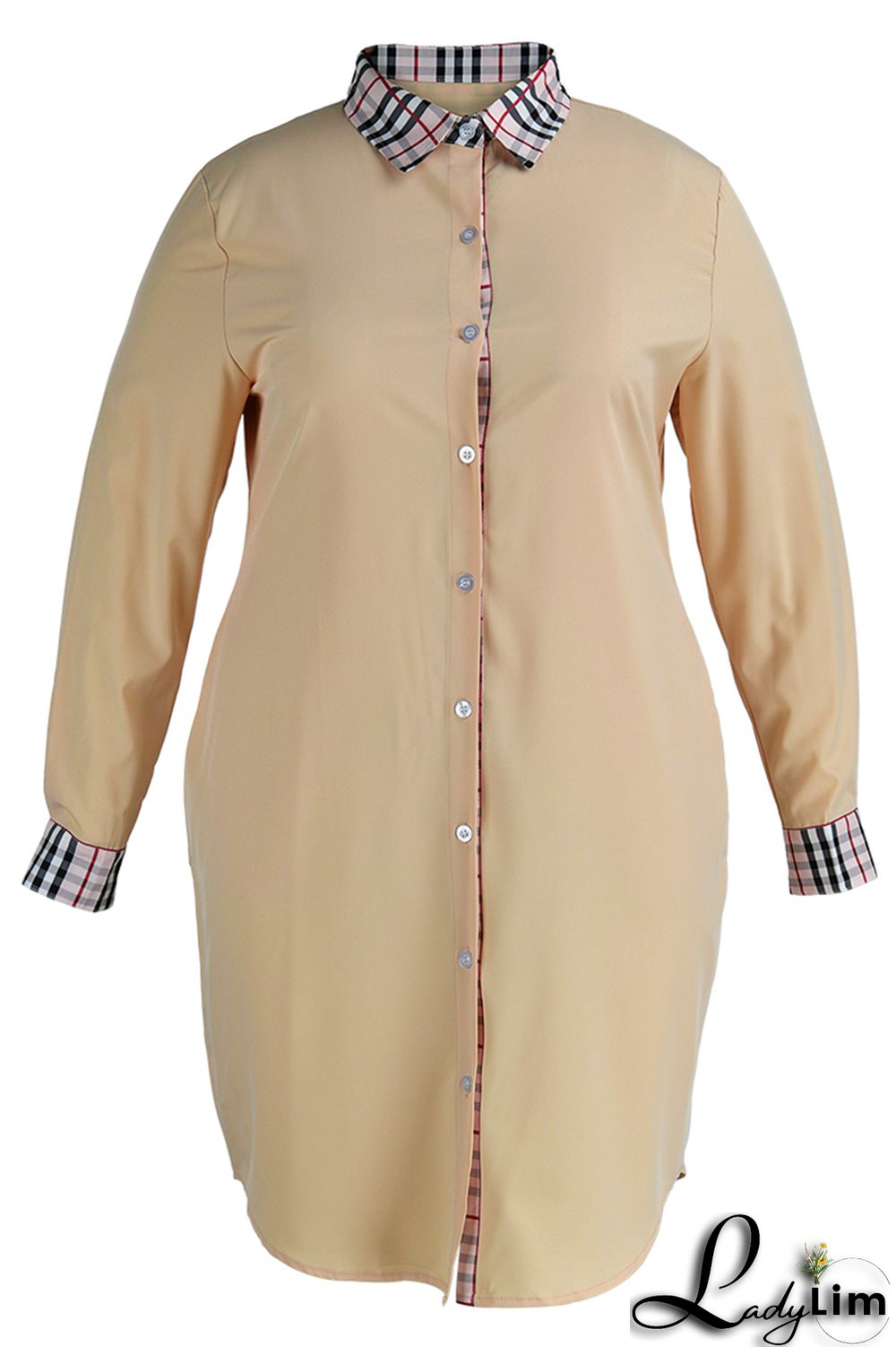 Black Fashion Casual Plus Size Print Patchwork Turndown Collar Shirt Dress