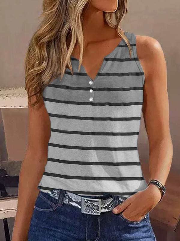 Striped Print Sleeveless Tank