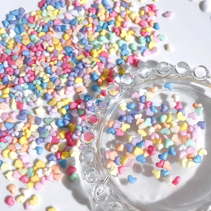 Dopamine Candy Love Diamond Macaron Color Sweet Resin Small Love Net Red Nail Jewelry