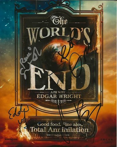 Pegg, Marsan, Shearsmith, Oram the world's end signed autograph Photo Poster painting AFTAL COA