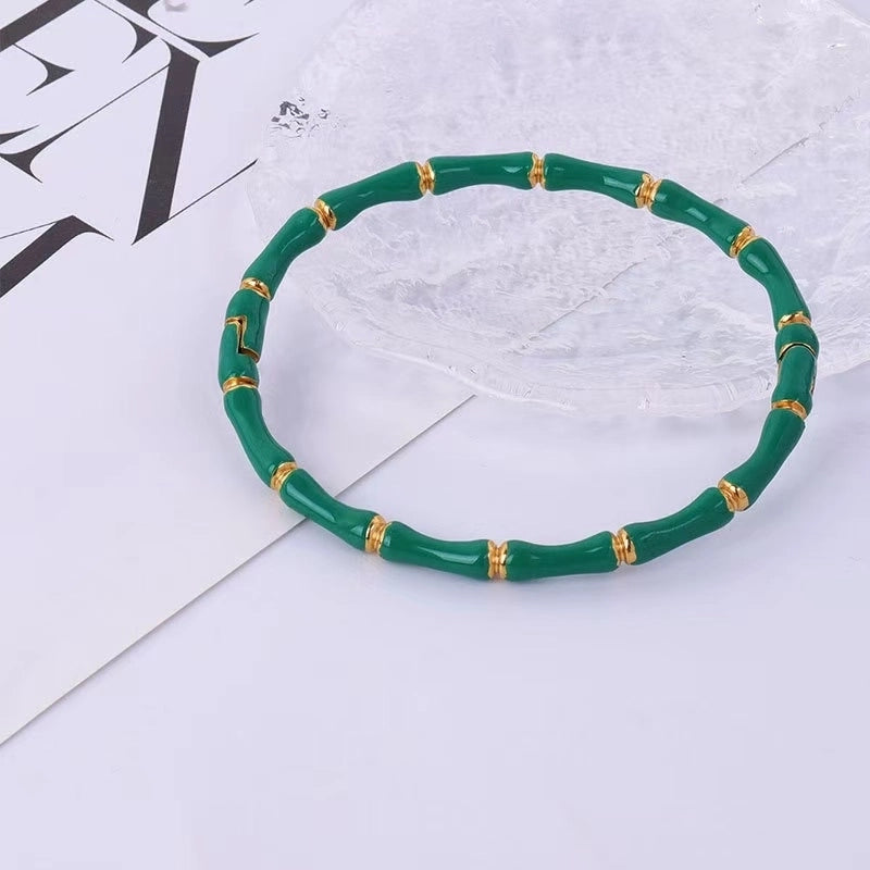 Classic Style Bamboo Joint 304 Stainless Steel Bangle In Bulk