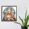 Diamond Painting -DIY Round Drill Dog On Flowers